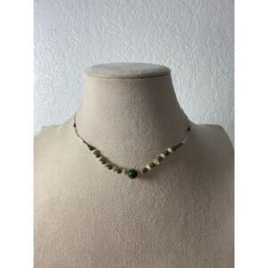 Jasper & Shell Choker Necklace - Boho Y2K Style